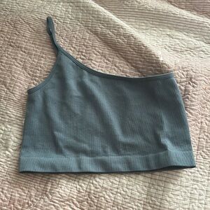 Blue one shoulder top